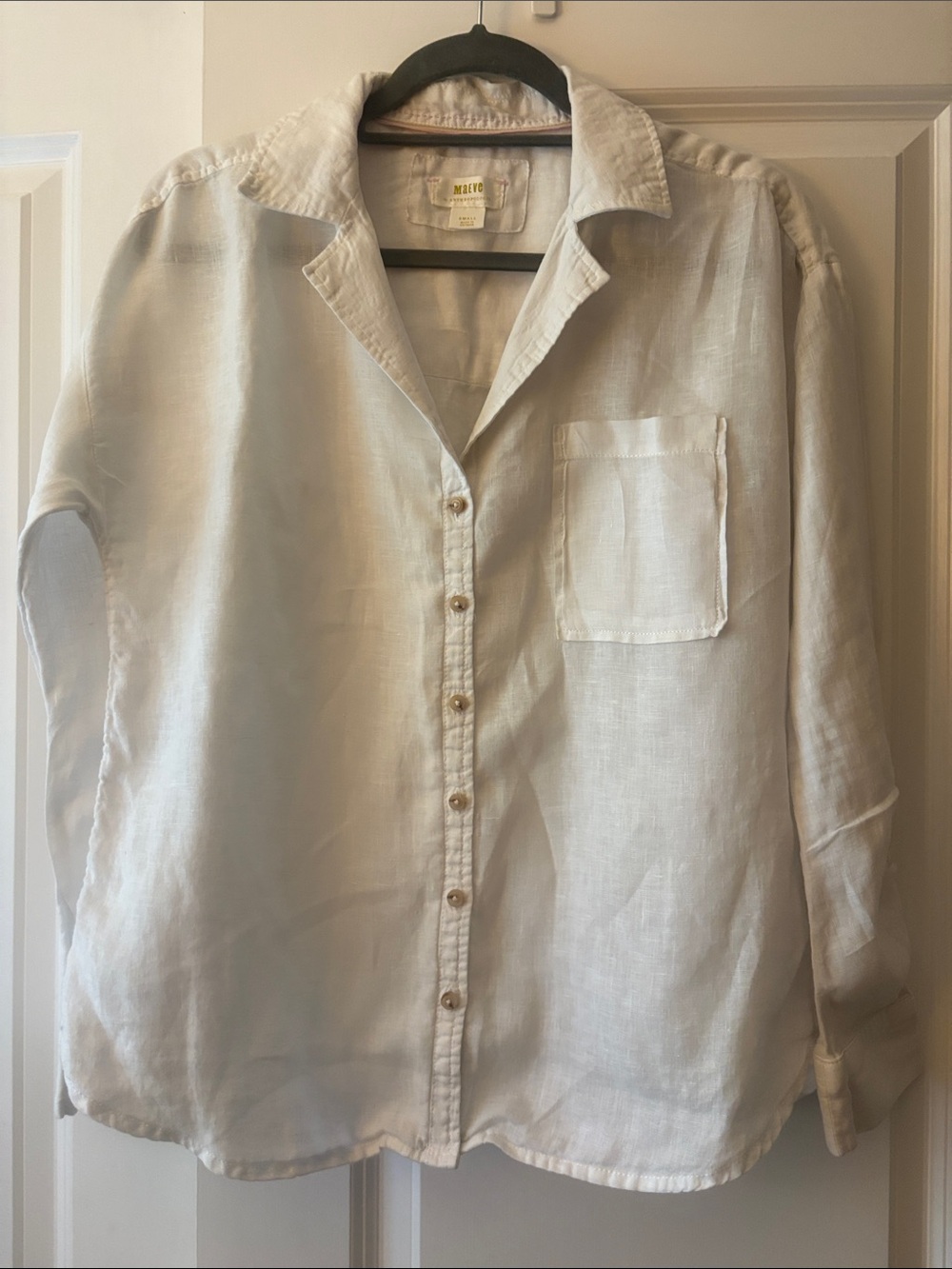Anthropologie Wes’s Maeve Women’s Button-Front Linen Shirt